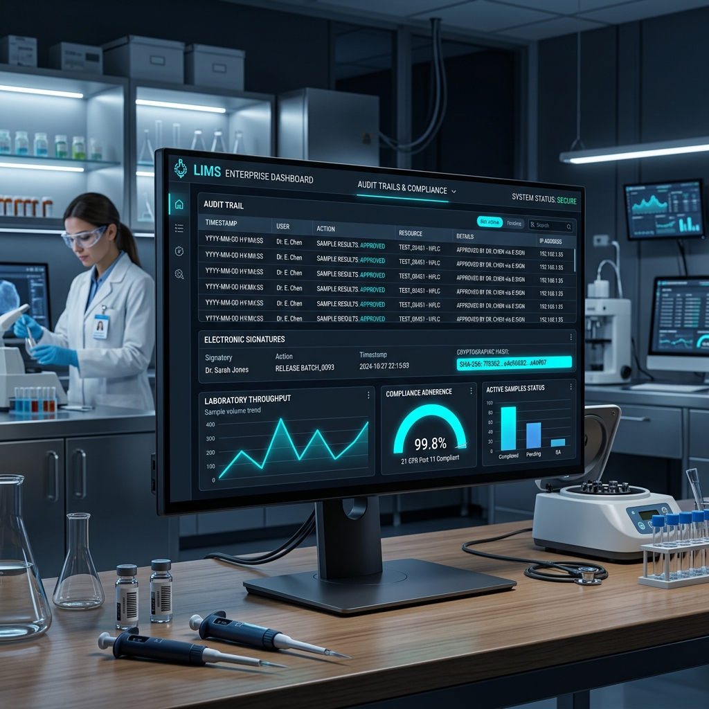 Enterprise LIMS Software Interface Dashboard